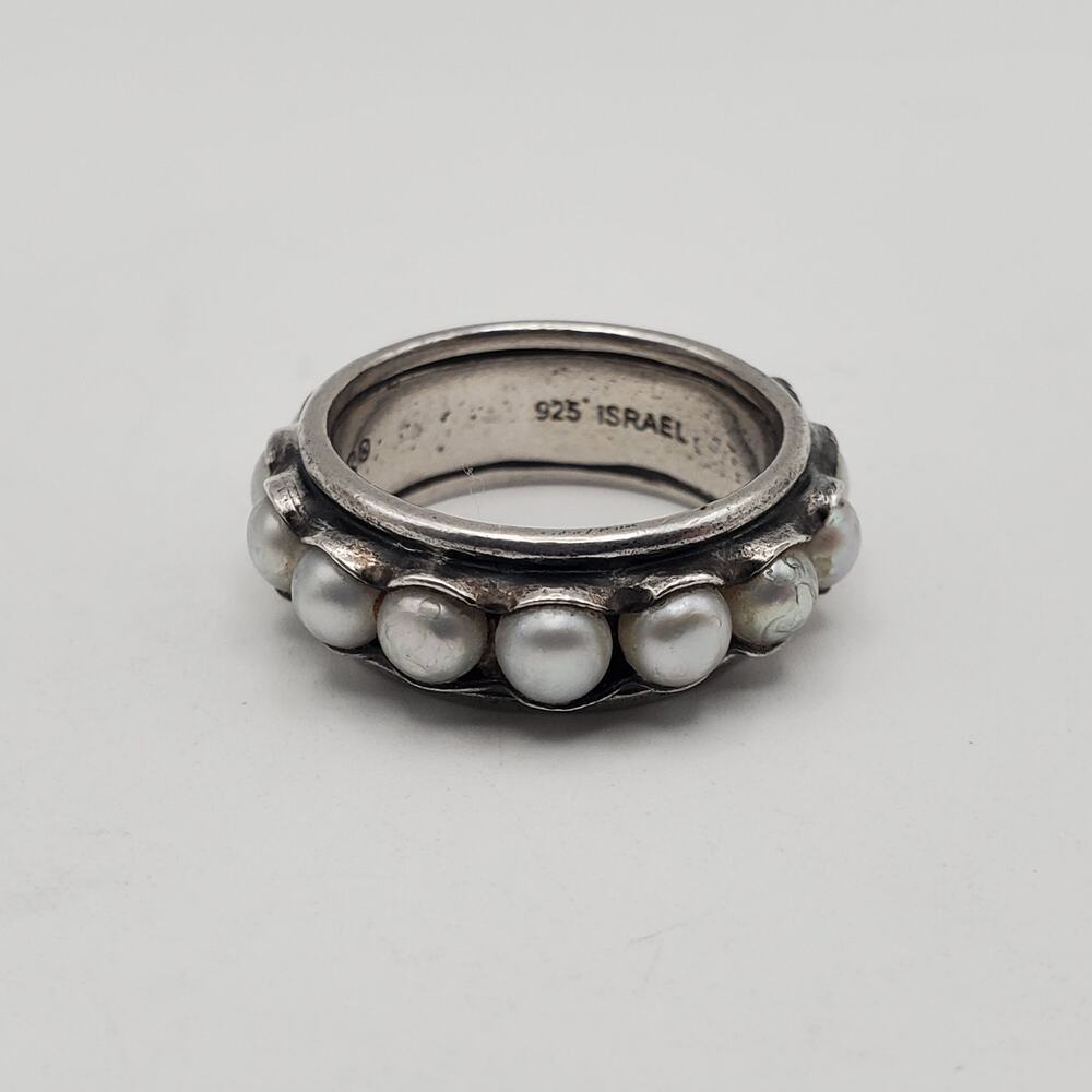 Silpada Designs Sterling Silver Nested Pearls Ring Scalloped Bezel R2209 Size 7 - Picture 3 of 10